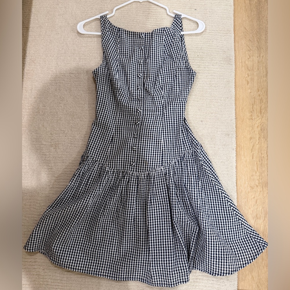 Blue and White Gingham Dress